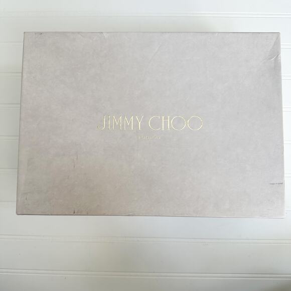 Jimmy Choo Isabel Champagne Glitter Peep Toe Pumps 38.5 Bridal Wedding Heel - Picture 12 of 12